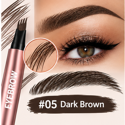 4-Tip Waterproof Eyebrow Pen | Natural Hair-Like Strokes