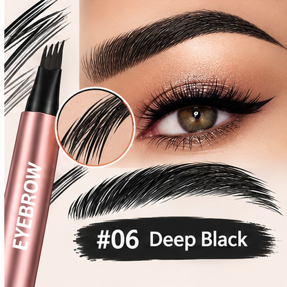 4-Tip Waterproof Eyebrow Pen | Natural Hair-Like Strokes