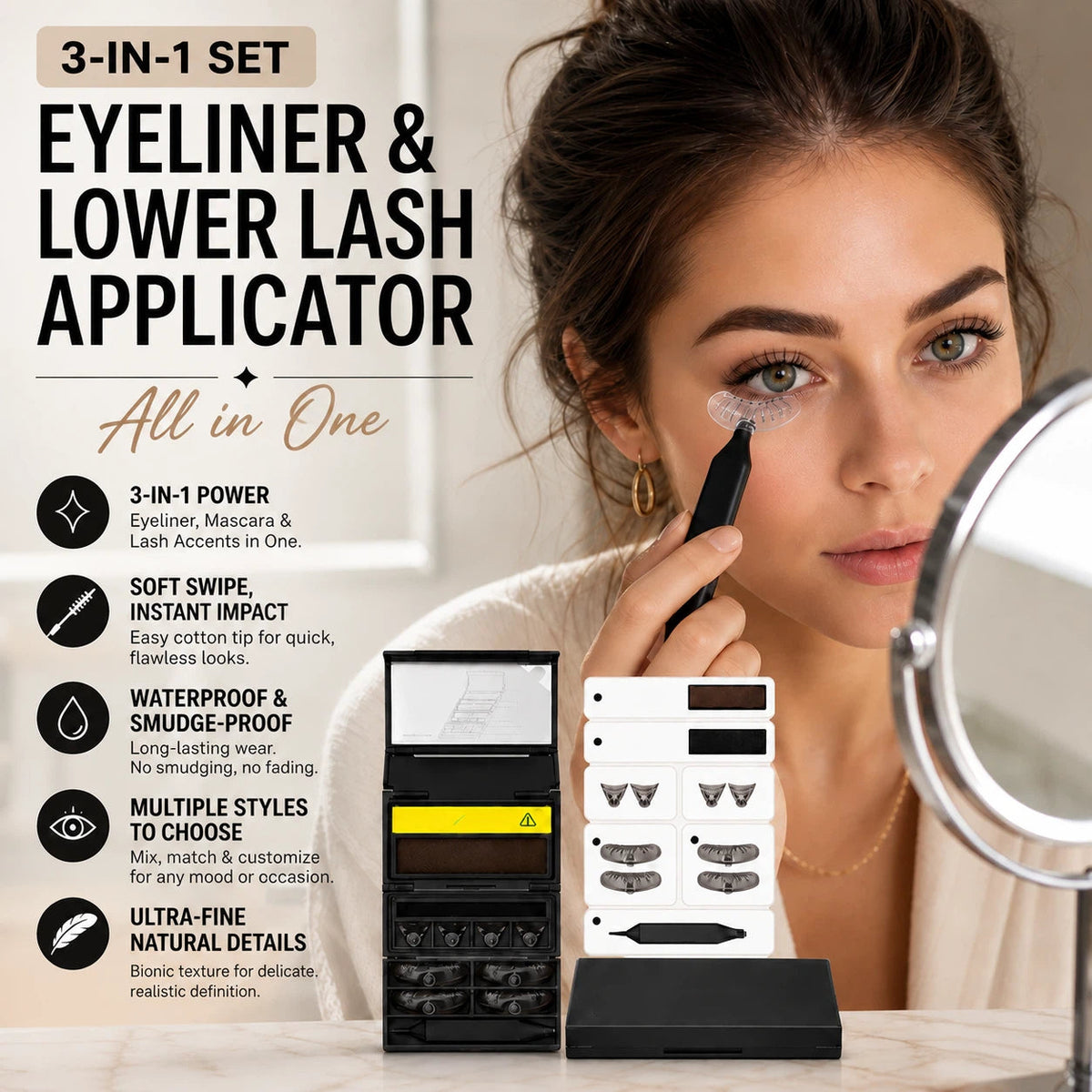 ✨ 3-in-1 Eye Makeup Stamp Kit – Create Perfect Eyeliner, Lash Looks & Beauty Marks in Seconds 💕
