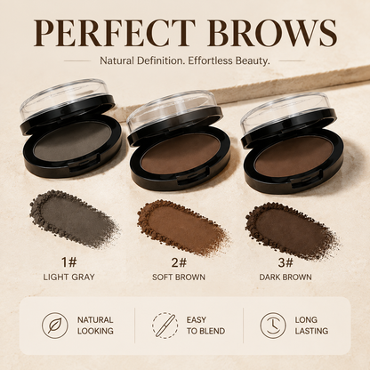 Perfect Brows Eyebrow Powder – Natural-Looking, Buildable Brow Color for Soft Definition | 3 Shades