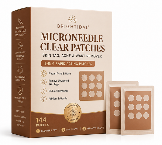 Brightidal® 2-in-1 Microneedle Patches For Skin Tags, Acne & Flat Warts
