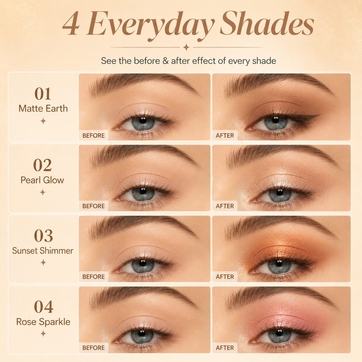 brightidal® 3-in-1 Cream Eyeshadow Stick – One Swipe for Effortless Eye Makeup