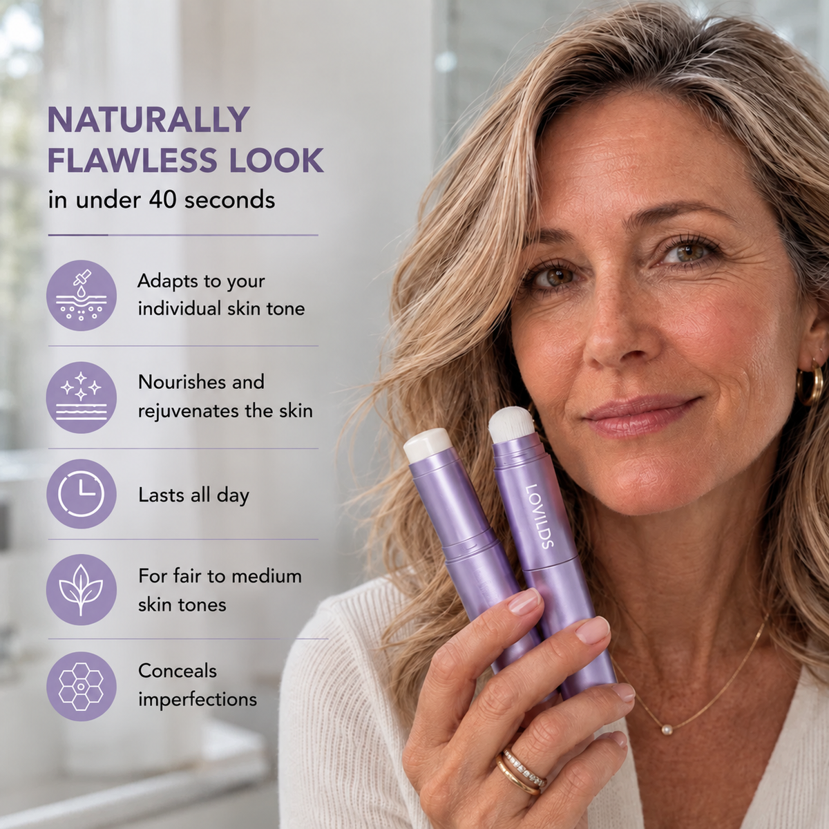 2-in-1 Color Changing Foundation Stick – The stick that makes mature skin glow again